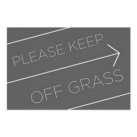 CGSignLab | אנא הרחק את דשא -שחור בסיסי נצמד חלון | 30 x20